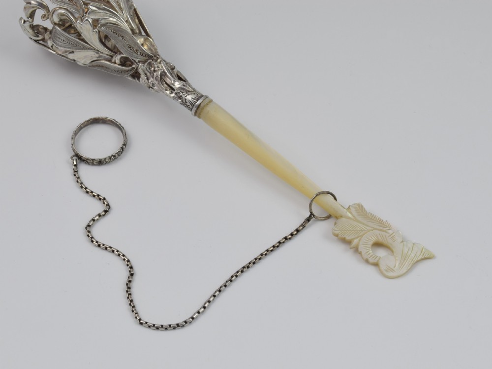 Mid 19thC French Silver & Mother Of Pearl Tussie Mussie Posy Holder View XII
