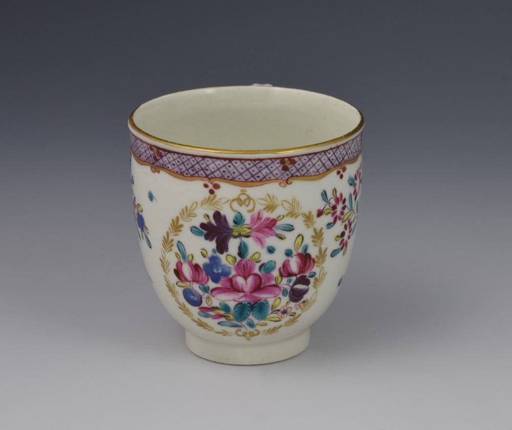 First Period Worcester Coffee Cup Compagnie Des Indes Pattern c.1775