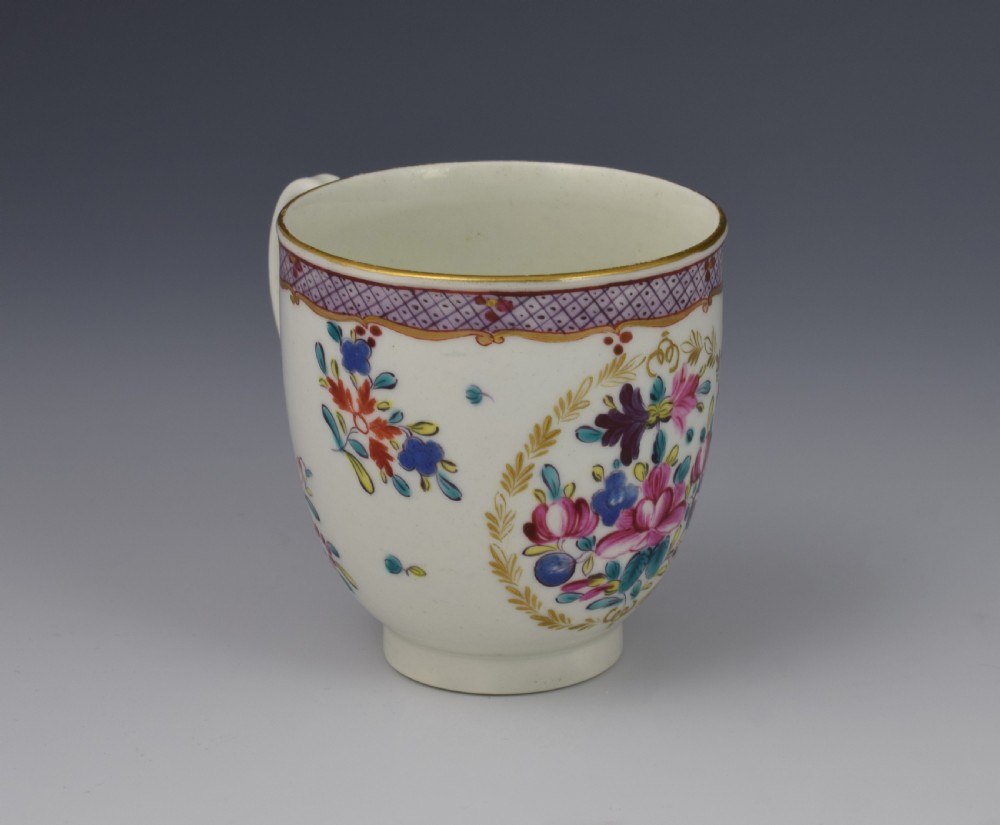First Period Worcester Coffee Cup Compagnie Des Indes Pattern c.1775 View II