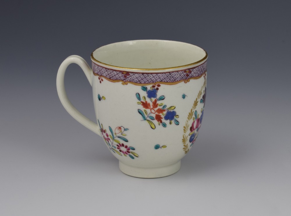 First Period Worcester Coffee Cup Compagnie Des Indes Pattern c.1775 View III