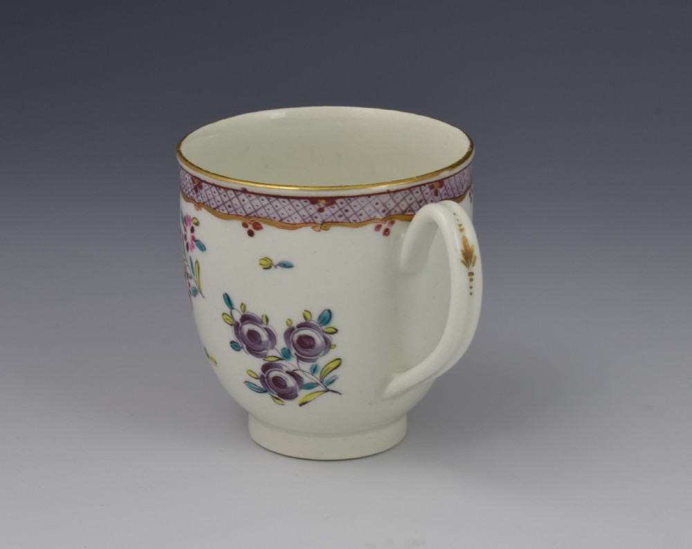 First Period Worcester Coffee Cup Compagnie Des Indes Pattern c.1775 View VI