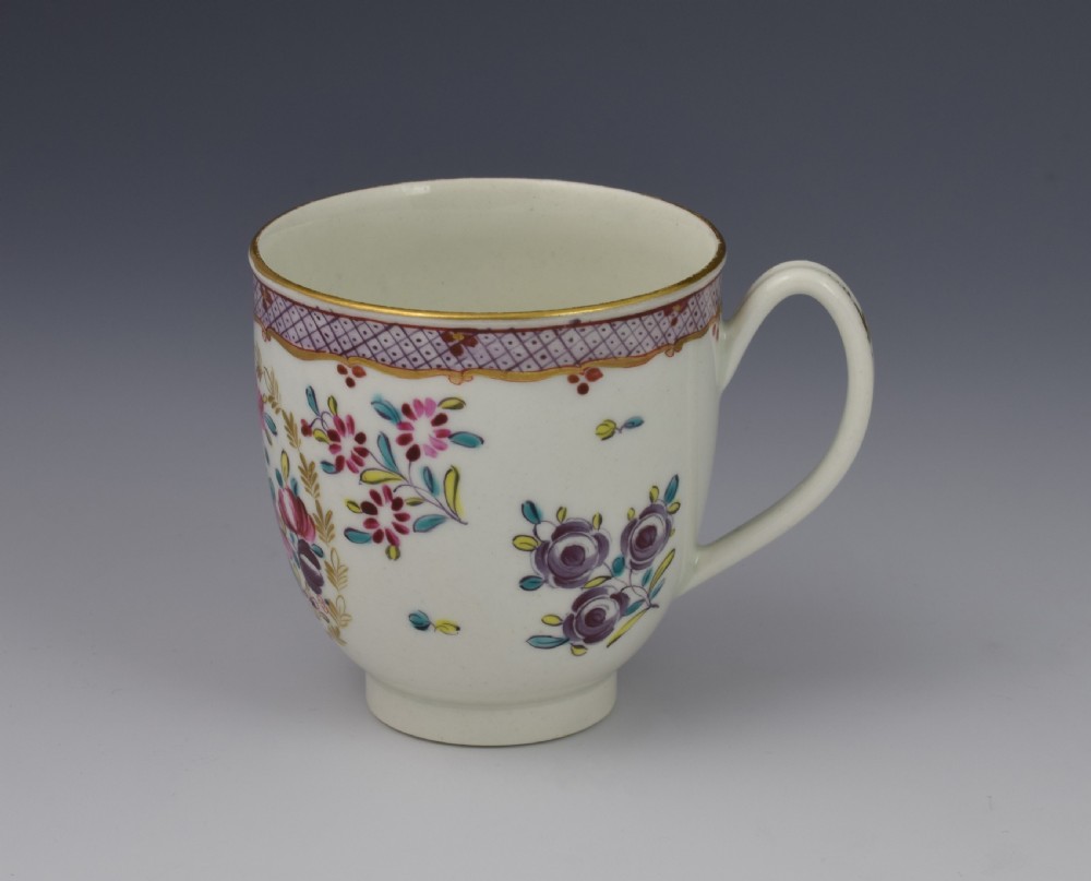 First Period Worcester Coffee Cup Compagnie Des Indes Pattern c.1775 View VII
