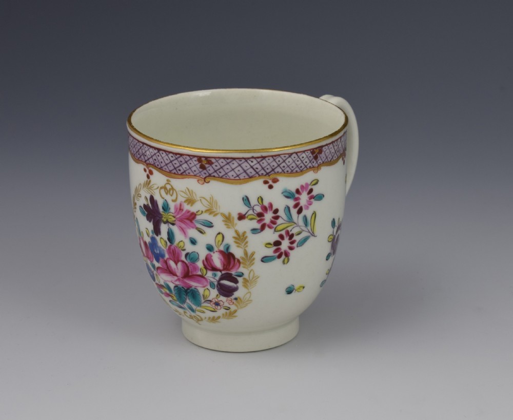 First Period Worcester Coffee Cup Compagnie Des Indes Pattern c.1775 View VIII