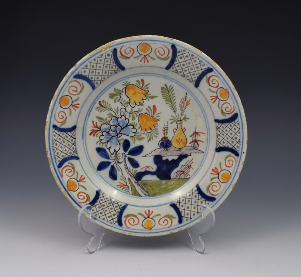 18th Century Polychrome Dutch Delft Plate