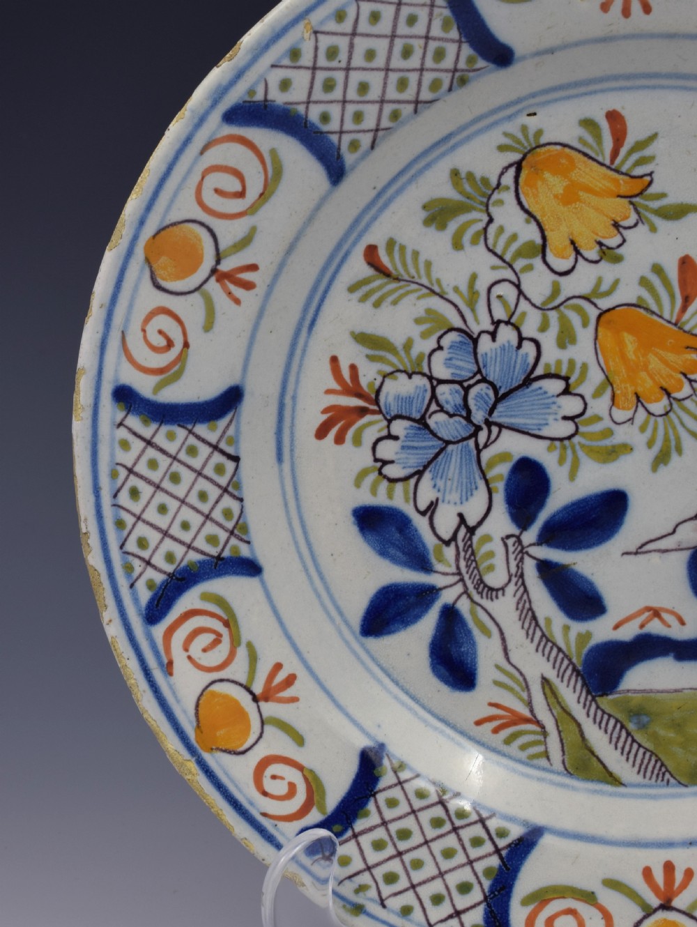18th Century Polychrome Dutch Delft Plate View III