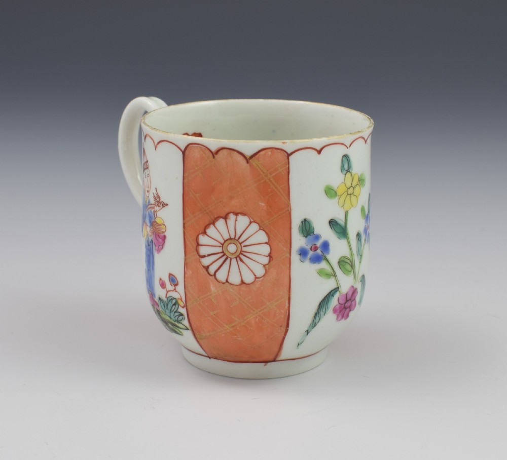 First Period Worcester Japanese Style Panelled Coffee Cup c.1770 View II