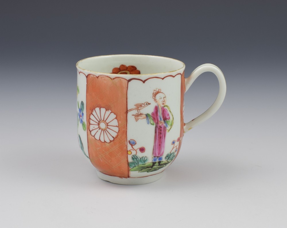 First Period Worcester Japanese Style Panelled Coffee Cup c.1770 View V