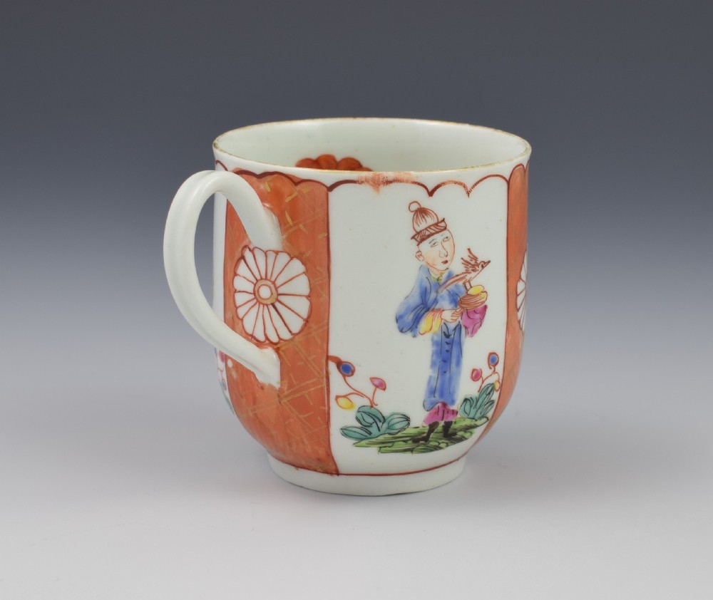First Period Worcester Japanese Style Panelled Coffee Cup c.1770 View VIII