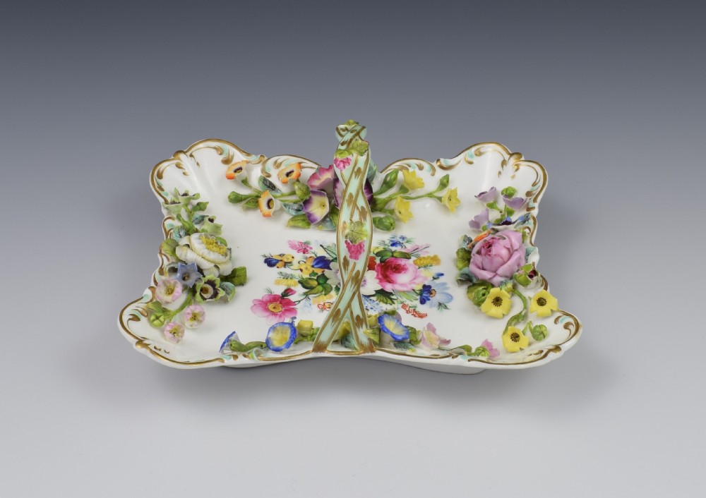 Minton Flower Encrusted Clarence Basket - Godden Collection View V
