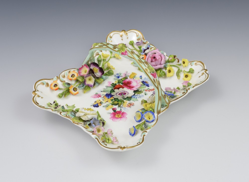 Minton Flower Encrusted Clarence Basket - Godden Collection View VI