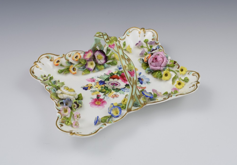 Minton Flower Encrusted Clarence Basket - Godden Collection View VIII