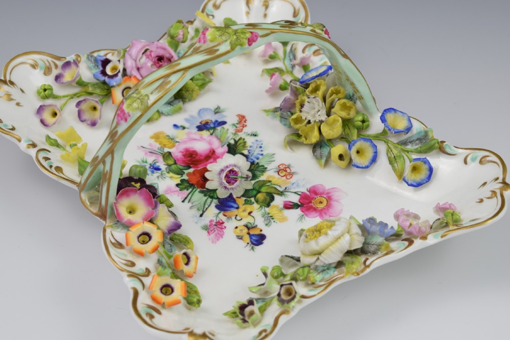 Minton Flower Encrusted Clarence Basket - Godden Collection View X