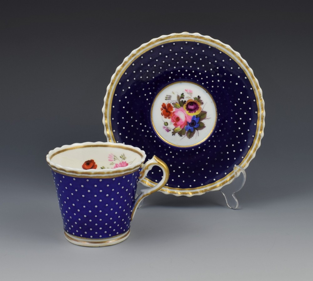 Regency Chamberlain Porcelain Coffee Cup & Saucer c.1820 Worcester