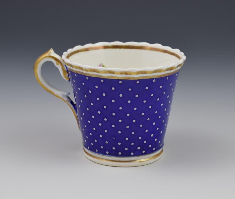 Regency Chamberlain Porcelain Coffee Cup & Saucer c.1820 Worcester View VI