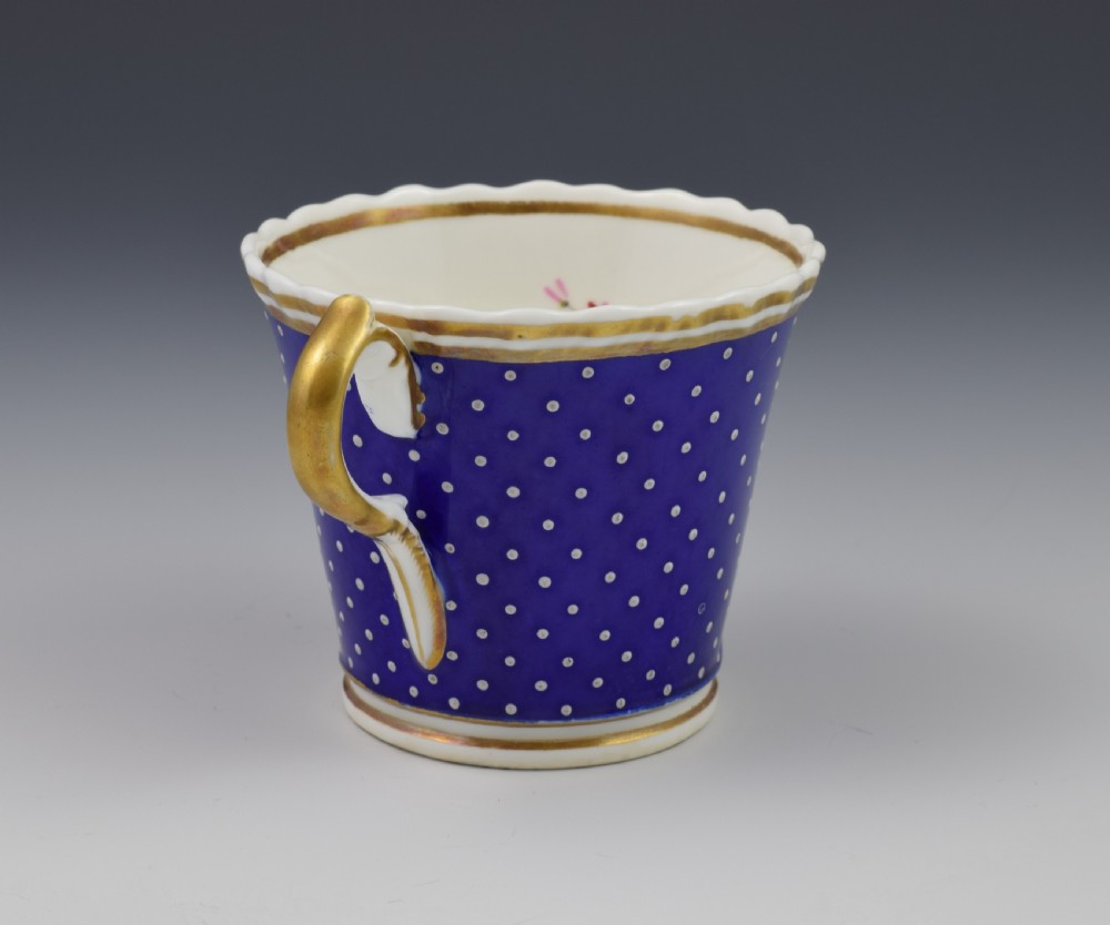 Regency Chamberlain Porcelain Coffee Cup & Saucer c.1820 Worcester View VII