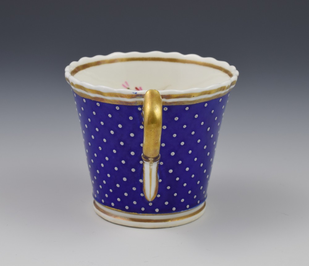 Regency Chamberlain Porcelain Coffee Cup & Saucer c.1820 Worcester View VIII