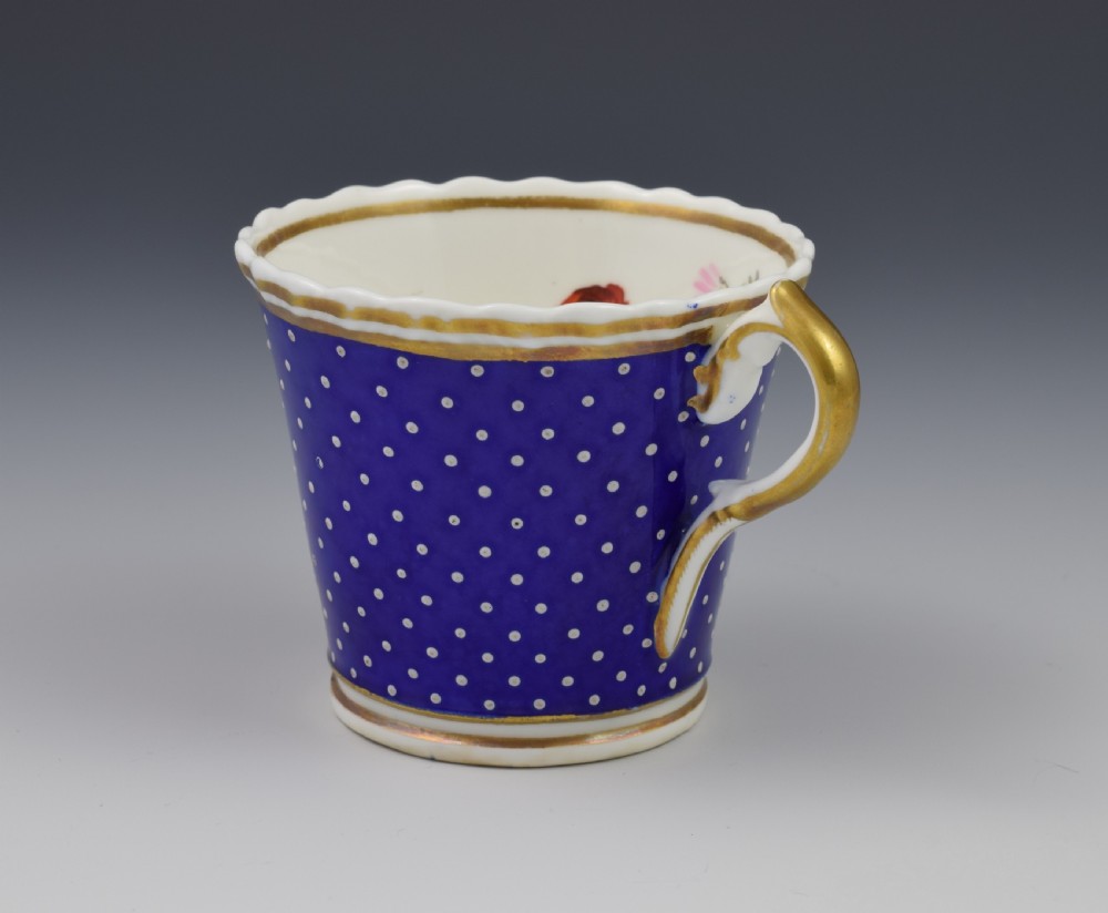 Regency Chamberlain Porcelain Coffee Cup & Saucer c.1820 Worcester View IX