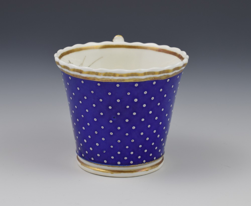 Regency Chamberlain Porcelain Coffee Cup & Saucer c.1820 Worcester View XI