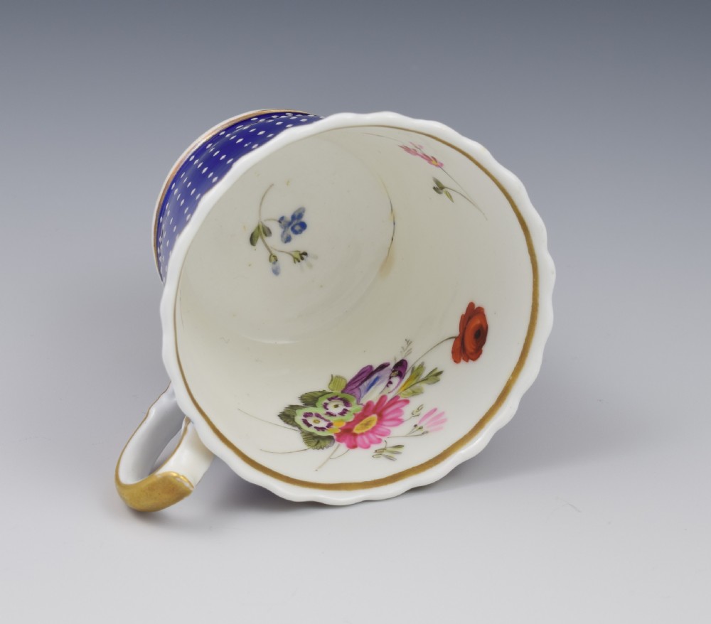 Regency Chamberlain Porcelain Coffee Cup & Saucer c.1820 Worcester View XII
