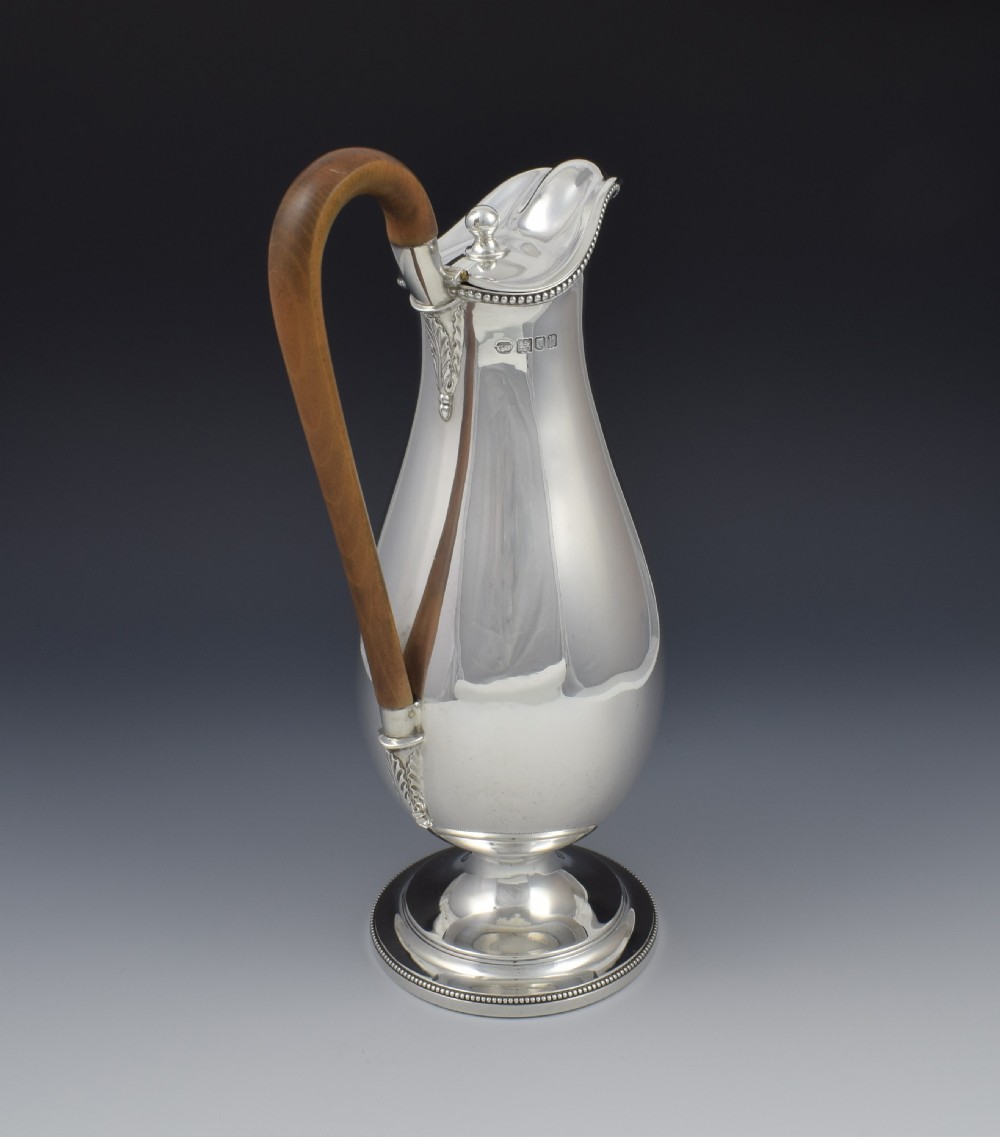 Edwardian Georgian Style Silver Baluster Wine Ewer Claret Jug View IV