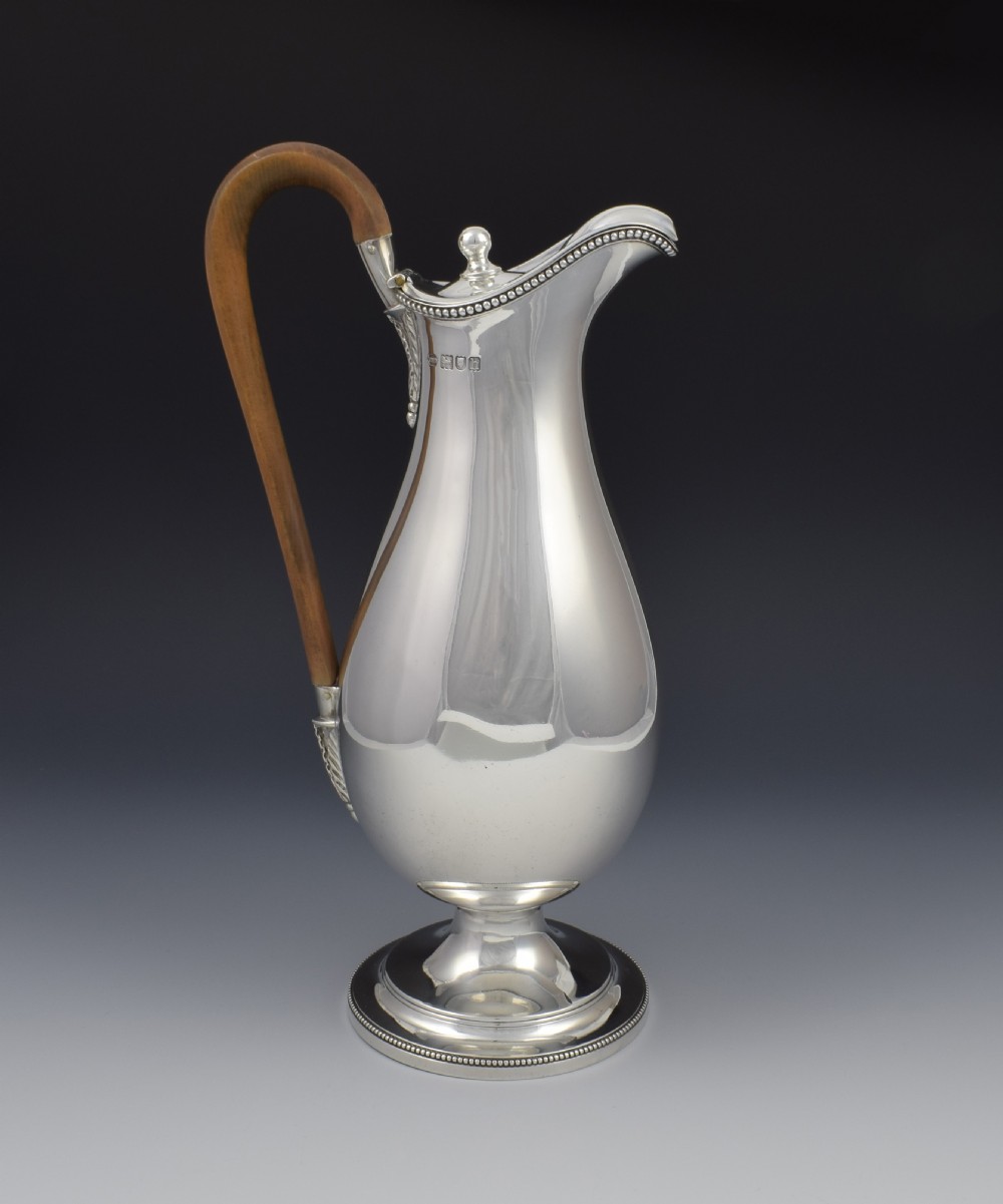 Edwardian Georgian Style Silver Baluster Wine Ewer Claret Jug View V
