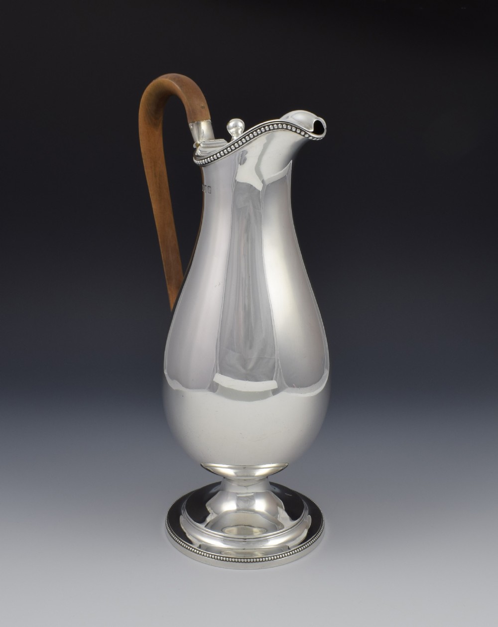 Edwardian Georgian Style Silver Baluster Wine Ewer Claret Jug View VI