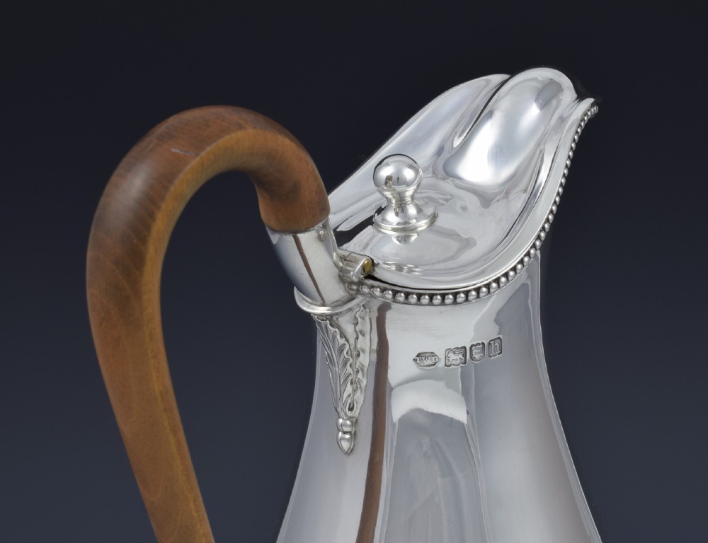 Edwardian Georgian Style Silver Baluster Wine Ewer Claret Jug View IX