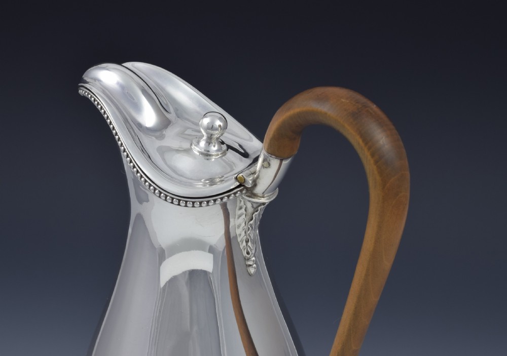 Edwardian Georgian Style Silver Baluster Wine Ewer Claret Jug View X