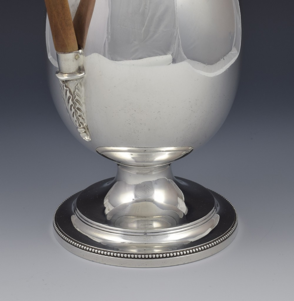 Edwardian Georgian Style Silver Baluster Wine Ewer Claret Jug View XI