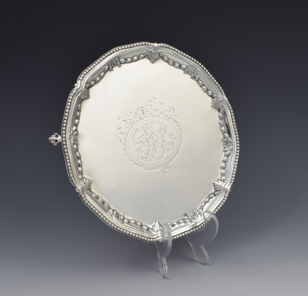 Georgian Silver Salver Waiter Makepeace & Carter 1776 View II