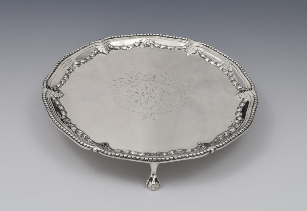 Georgian Silver Salver Waiter Makepeace & Carter 1776 View IV