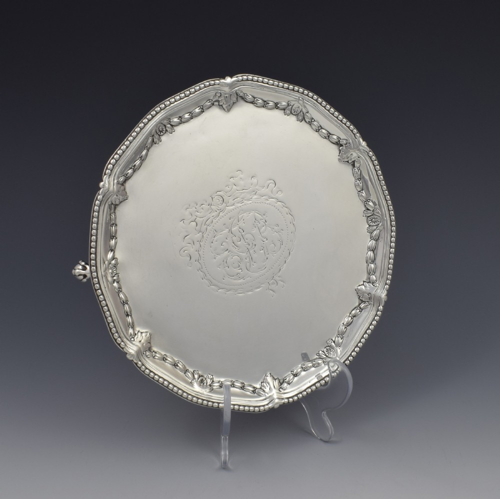 Georgian Silver Salver Waiter Makepeace & Carter 1776 View V
