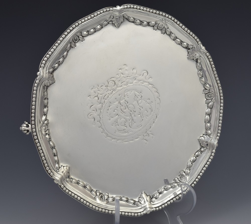 Georgian Silver Salver Waiter Makepeace & Carter 1776 View VI