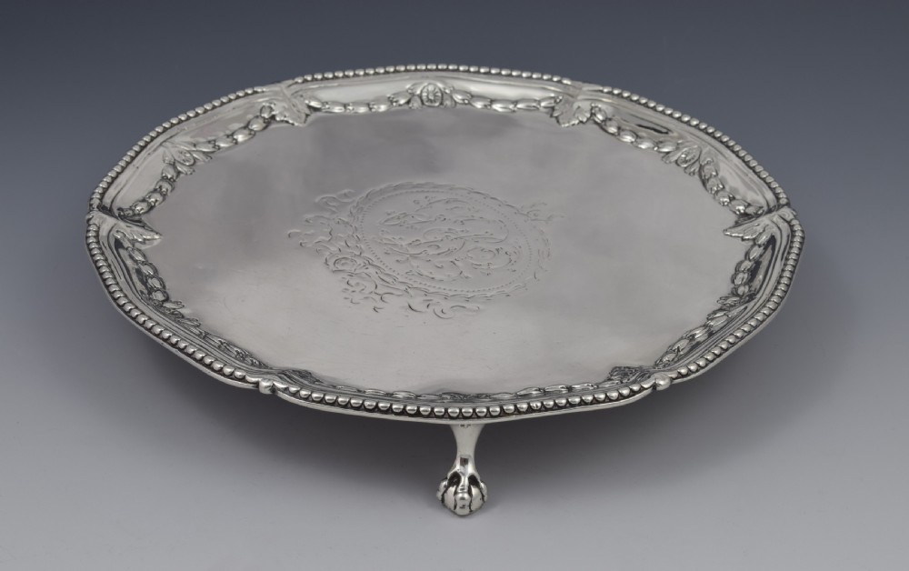 Georgian Silver Salver Waiter Makepeace & Carter 1776 View VIII