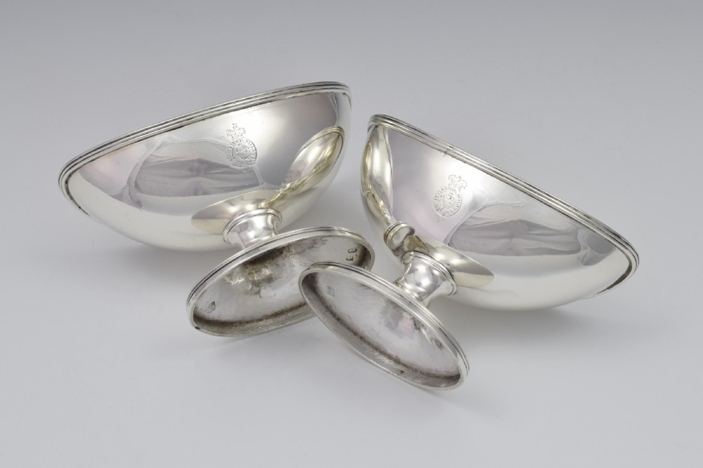 Pair Georgian Edinburgh Scottish Silver Table Salts Ayrshire Military View VIII