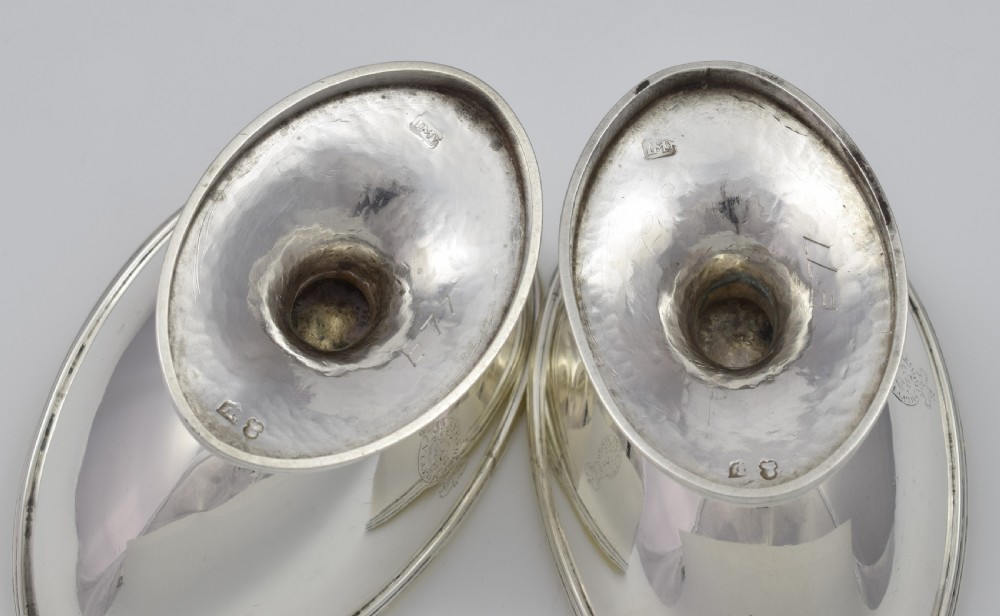 Pair Georgian Edinburgh Scottish Silver Table Salts Ayrshire Military View X