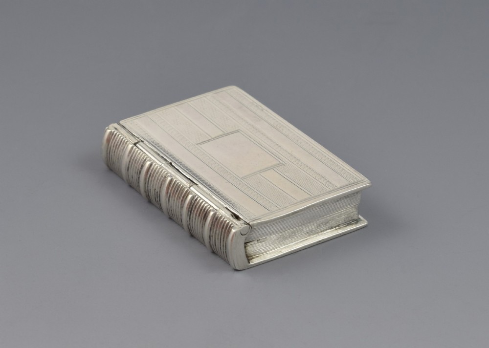 Early Victorian Silver Novelty Book Vinaigrette Edward Smith 1847 View IX