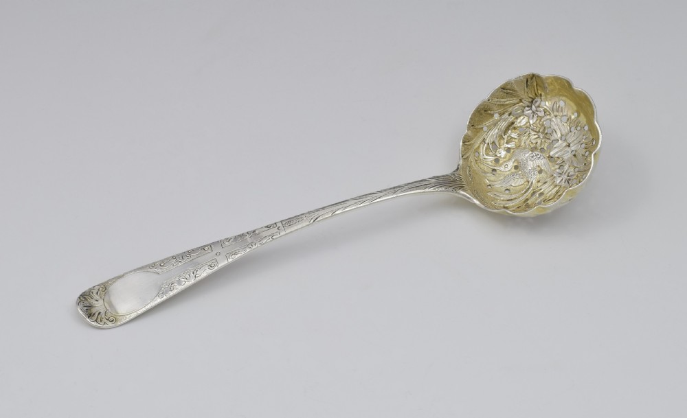Embossed George III Scottish Silver Sifter Spoon Edinburgh 1820  View II