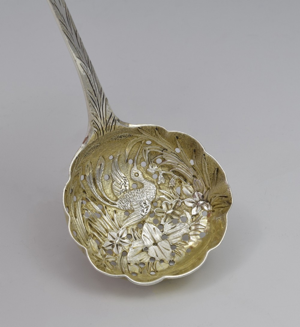 Embossed George III Scottish Silver Sifter Spoon Edinburgh 1820  View III