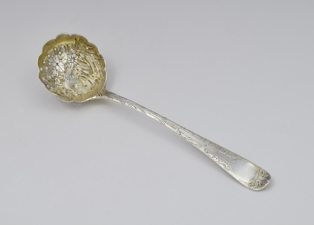 Embossed George III Scottish Silver Sifter Spoon Edinburgh 1820  View V