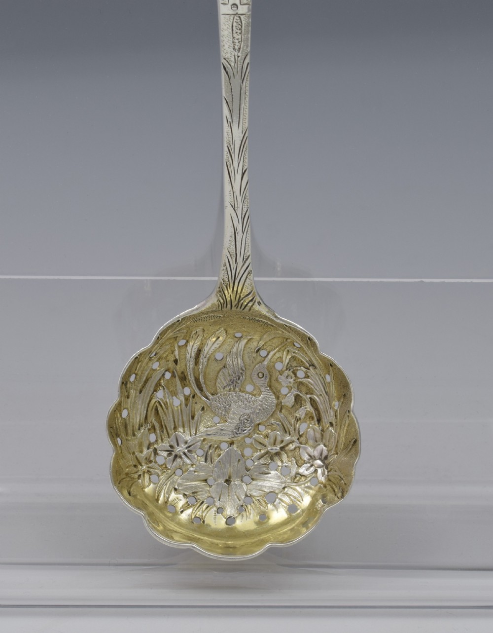 Embossed George III Scottish Silver Sifter Spoon Edinburgh 1820  View VI