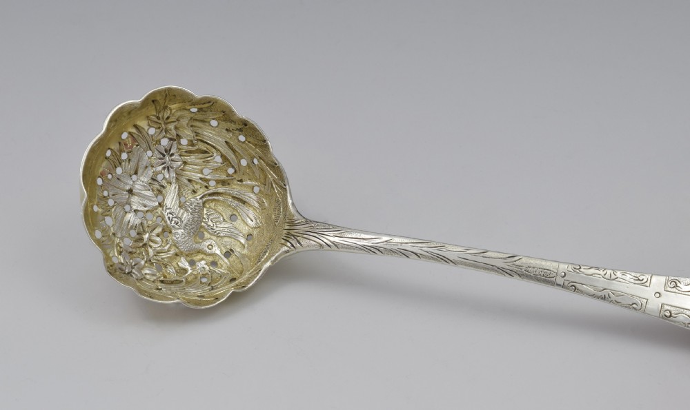 Embossed George III Scottish Silver Sifter Spoon Edinburgh 1820  View VII