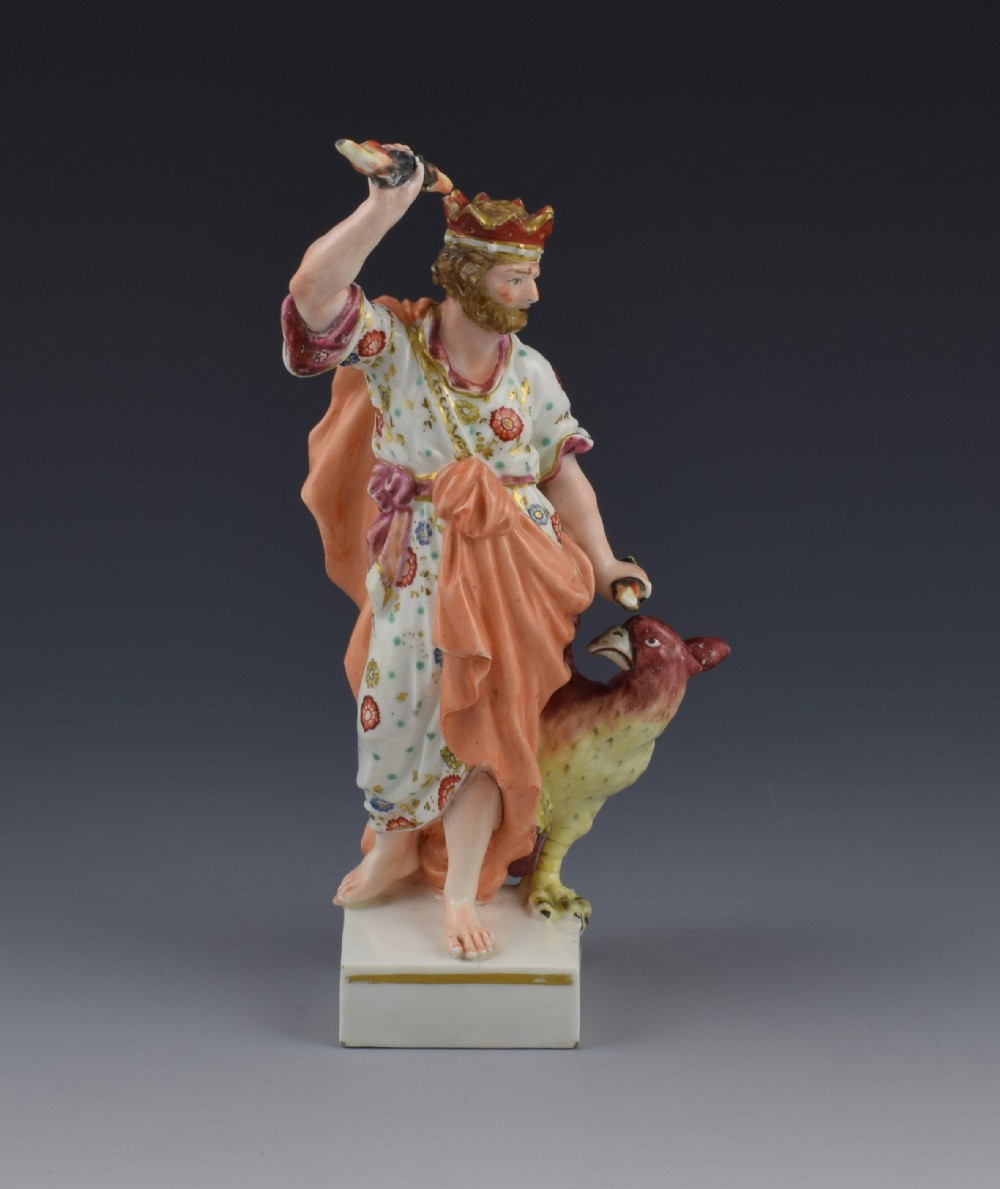 18th Century Derby Porcelain Figure Jupiter With Eagle c.1775