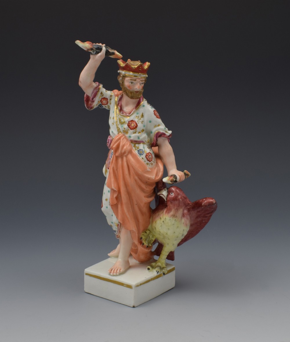 18th Century Derby Porcelain Figure Jupiter With Eagle c.1775 View II