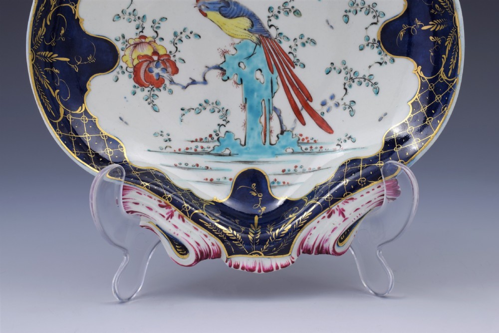 Pair First Period Worcester Sir Joshua Reynolds Shell Dessert Dishes c.1770 View VI