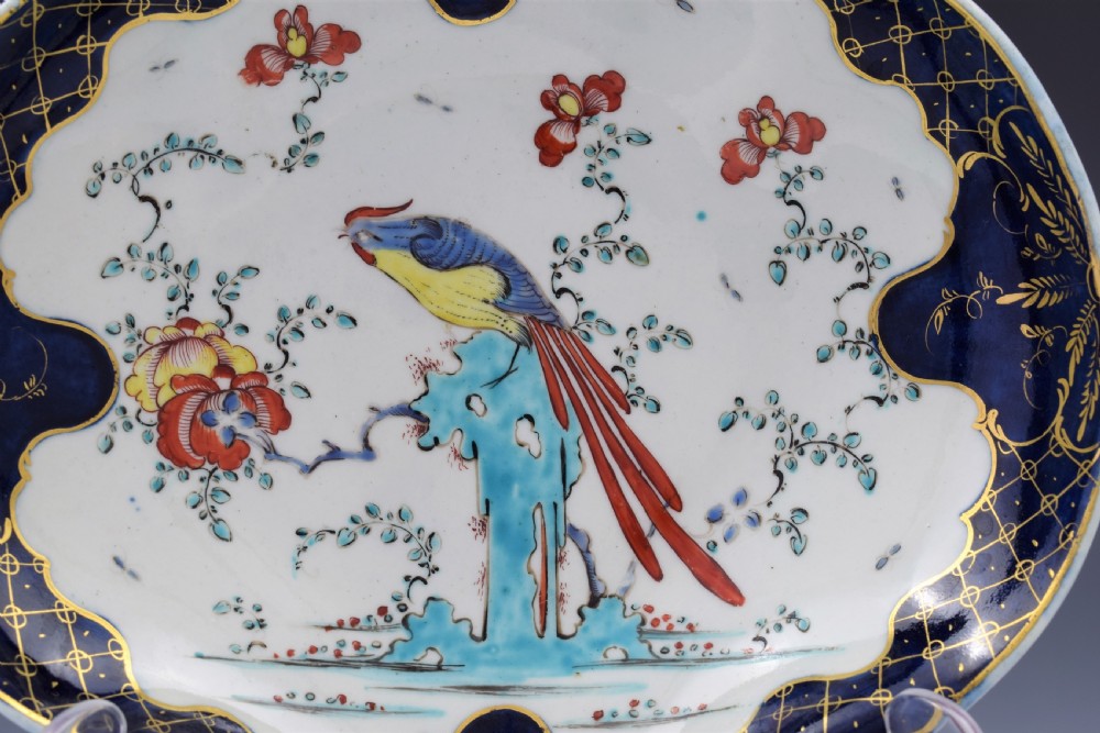 Pair First Period Worcester Sir Joshua Reynolds Shell Dessert Dishes c.1770 View VII
