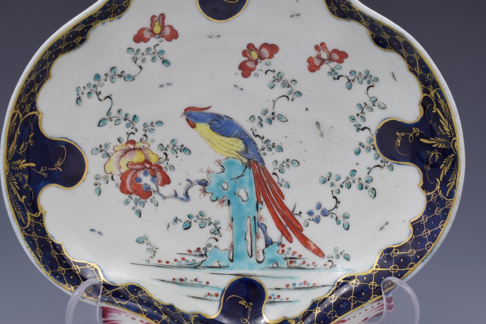 Pair First Period Worcester Sir Joshua Reynolds Shell Dessert Dishes c.1770 View IX