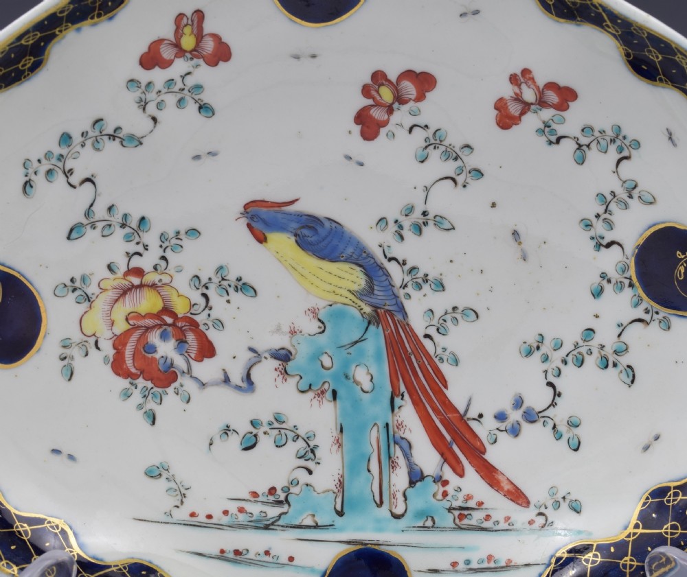 Pair First Period Worcester Sir Joshua Reynolds Shell Dessert Dishes c.1770 View X