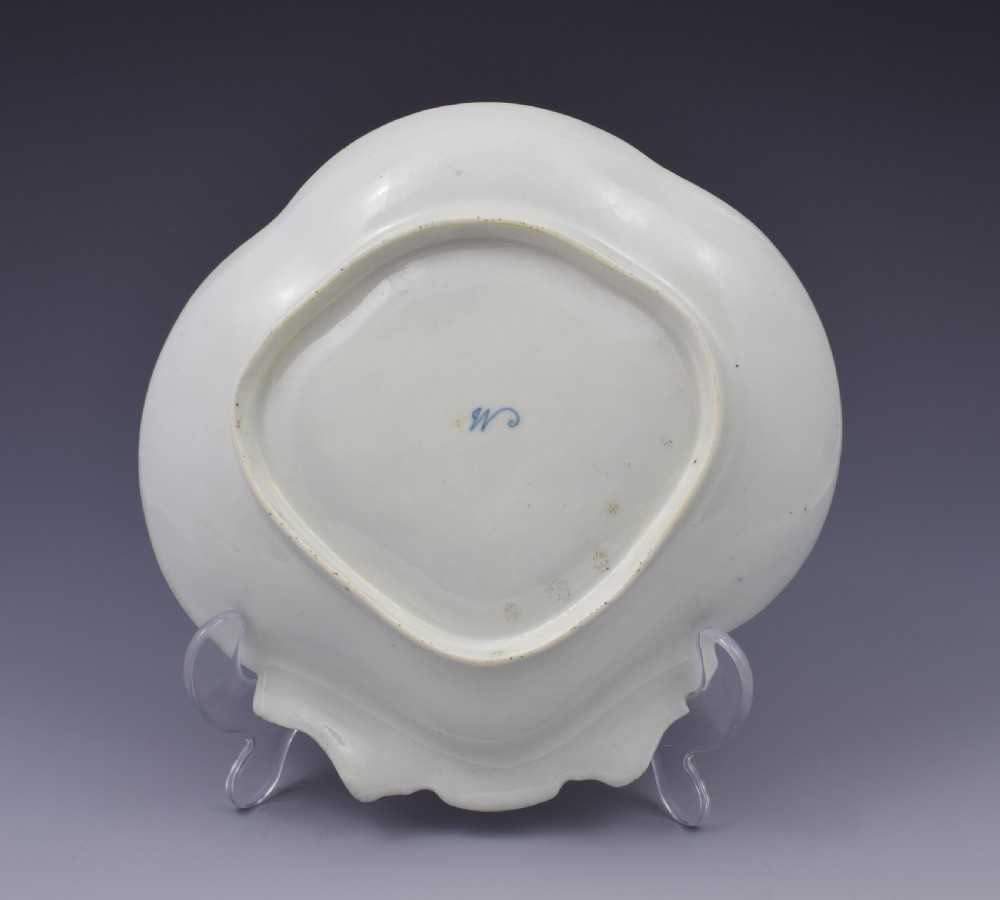 Pair First Period Worcester Sir Joshua Reynolds Shell Dessert Dishes c.1770 View XIII