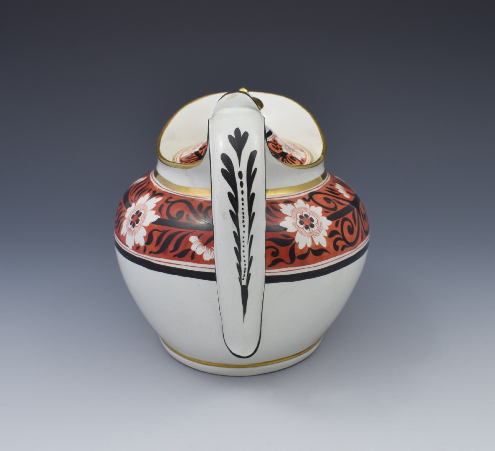 Regency Miles Mason Low Oval Porcelain Teapot & Stand, c.1810 View V